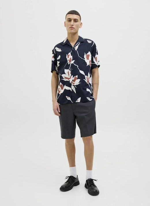 Camisa m/c resort con estampado flores grandes Jack & Jones Night Sky