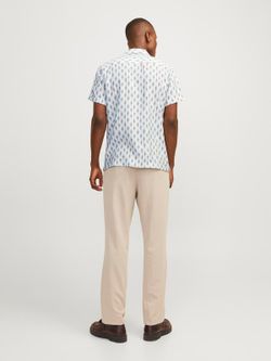 Camisa m/c resort con estampado geométrico Jack & Jones Cerulean