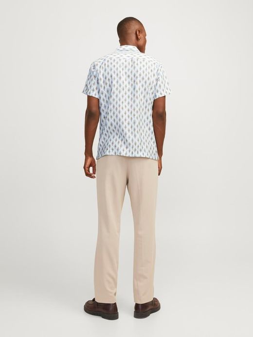 Camisa m/c resort con estampado geométrico Jack & Jones Cerulean