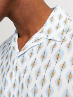 Camisa m/c resort con estampado geométrico Jack & Jones Cerulean