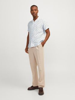 Camisa m/c resort con estampado geométrico Jack & Jones Cerulean