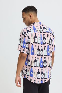 Camisa m/c viscosa con estampado botellas Blend Of America Rose