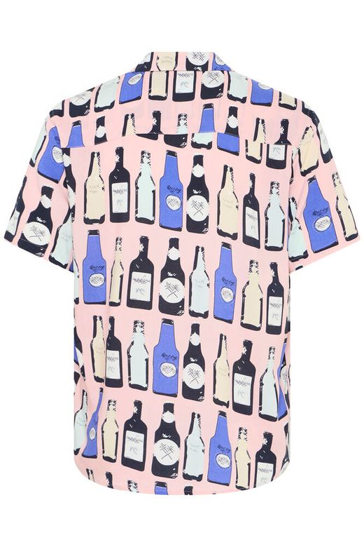 Camisa m/c viscosa con estampado botellas Blend Of America Rose