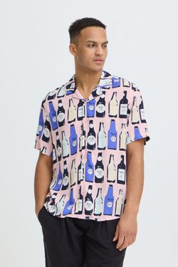 Camisa m/c viscosa con estampado botellas Blend Of America Rose