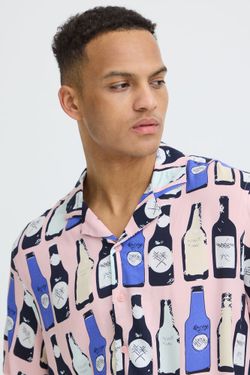 Camisa m/c viscosa con estampado botellas Blend Of America Rose