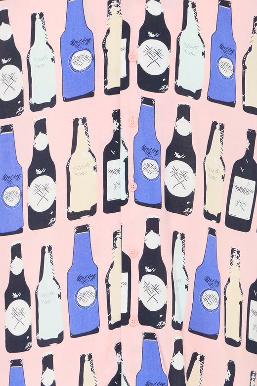 Camisa m/c viscosa con estampado botellas Blend Of America Rose