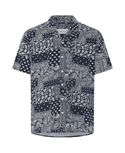Camisa m/c viscosa con estampado cachemir monocolor Blend Of America Navy