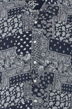 Camisa m/c viscosa con estampado cachemir monocolor Blend Of America Navy