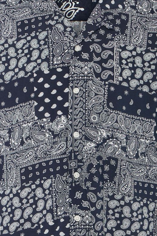 Camisa m/c viscosa con estampado cachemir monocolor Blend Of America Navy