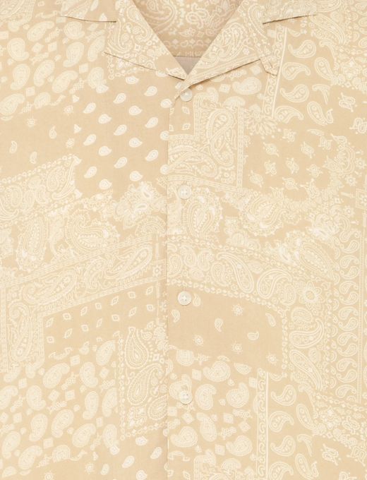 Camisa m/c viscosa con estampado cachemir monocolor Blend Of America Sand