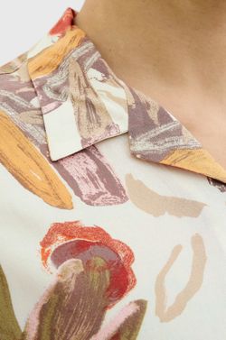 Camisa m/c viscosa con estampado floral Jack & Jones Antique White