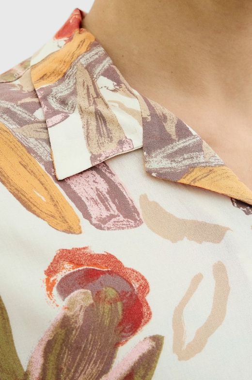 Camisa m/c viscosa con estampado floral Jack & Jones Antique White