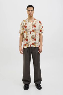 Camisa m/c viscosa con estampado floral Jack & Jones Antique White