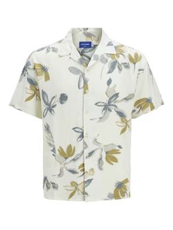 Camisa m/c viscosa con estampado floral Jack & Jones Cloud Dancer