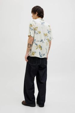 Camisa m/c viscosa con estampado floral Jack & Jones Cloud Dancer