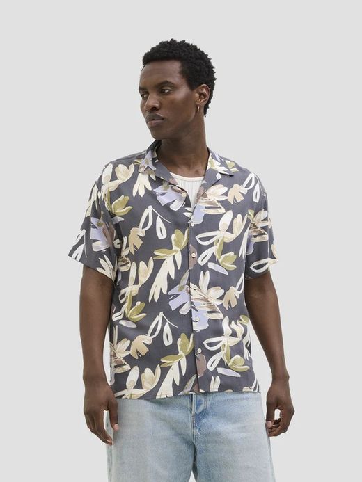 Camisa m/c viscosa con estampado floral Jack & Jones Iron Gate