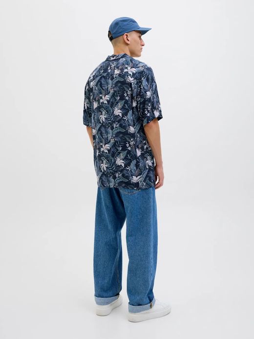 Camisa m/c viscosa con estampado floral multicolor Jack & Jones Sky Captain