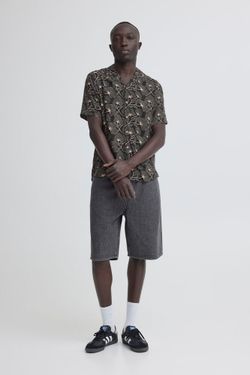 Camisa m/c viscosa con estampado hojas Blend Of America Black