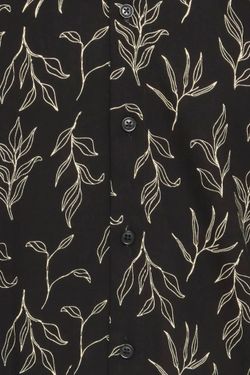 Camisa m/c viscosa con estampado hojas monocolor Blend Of America Black