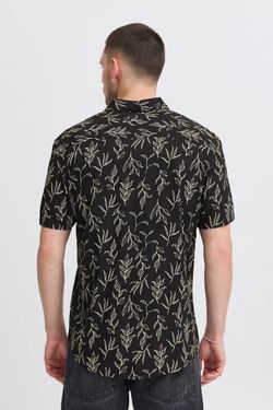 Camisa m/c viscosa con estampado hojas monocolor Blend Of America Black