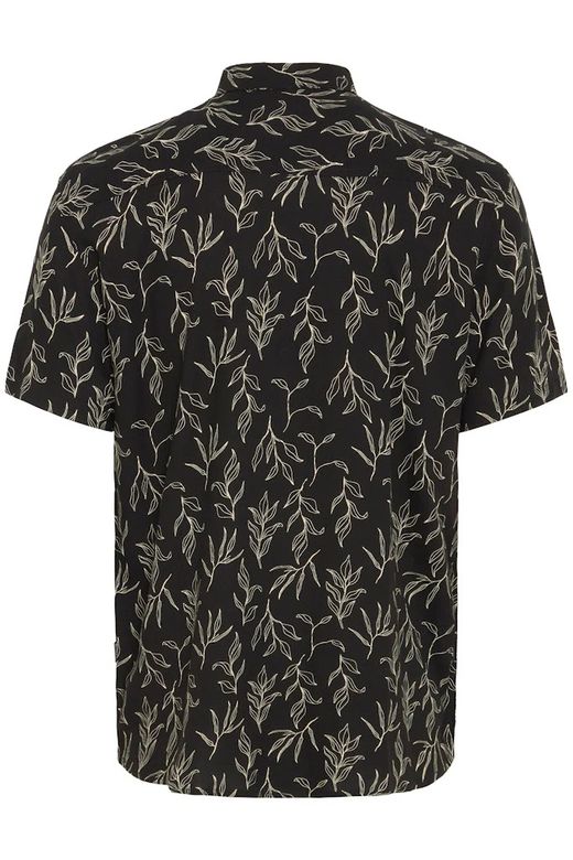 Camisa m/c viscosa con estampado hojas monocolor Blend Of America Black