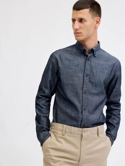 Camisa m/l chambray Jack & Jones Blue Denim