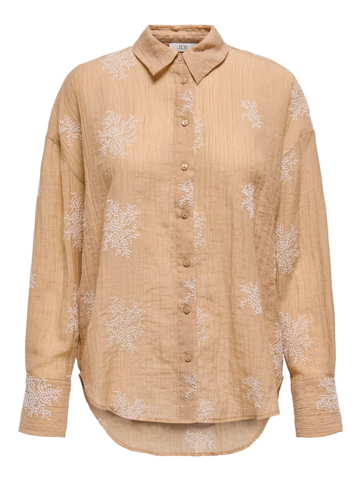 Camisa m/l con bordado Jdy Latte