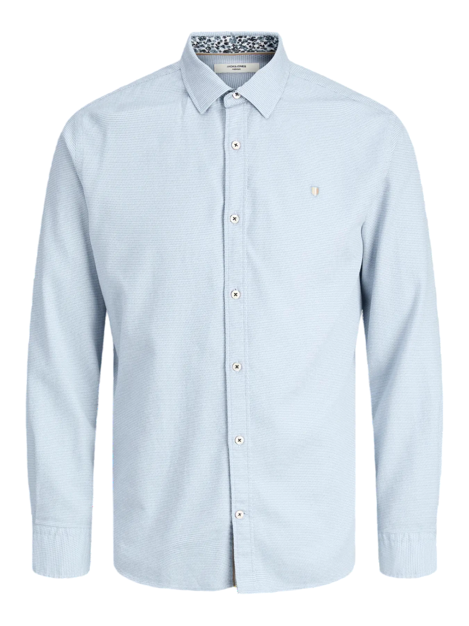 Camisa m/l con coderas contrastadas Jack & Jones Cashmere Blue 4XL