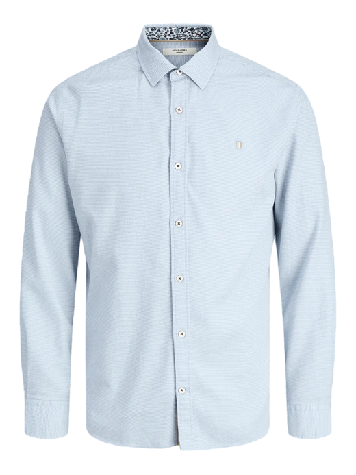Camisa m/l con coderas contrastadas Jack & Jones Cashmere Blue