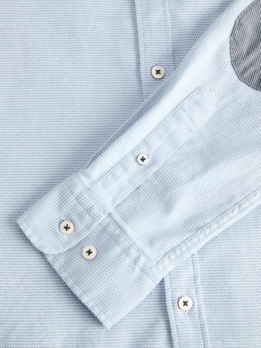 Camisa m/l con coderas contrastadas Jack & Jones Cashmere Blue