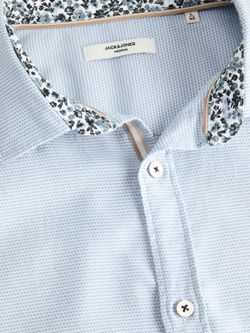 Camisa m/l con coderas contrastadas Jack & Jones Cashmere Blue