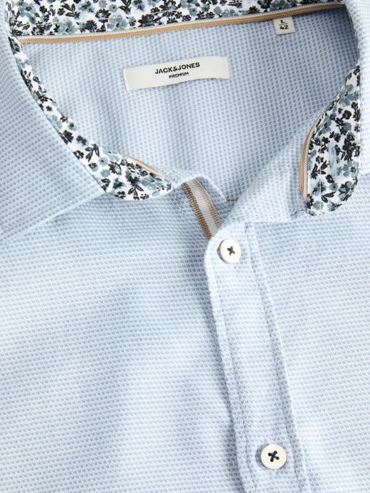 Camisa m/l con coderas contrastadas Jack & Jones Cashmere Blue