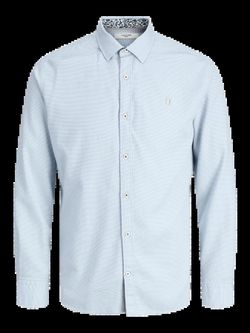 Camisa m/l con coderas contrastadas Jack & Jones Cashmere Blue