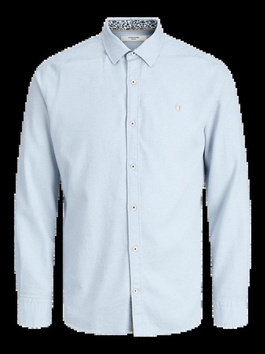Camisa m/l con coderas contrastadas Jack & Jones Cashmere Blue
