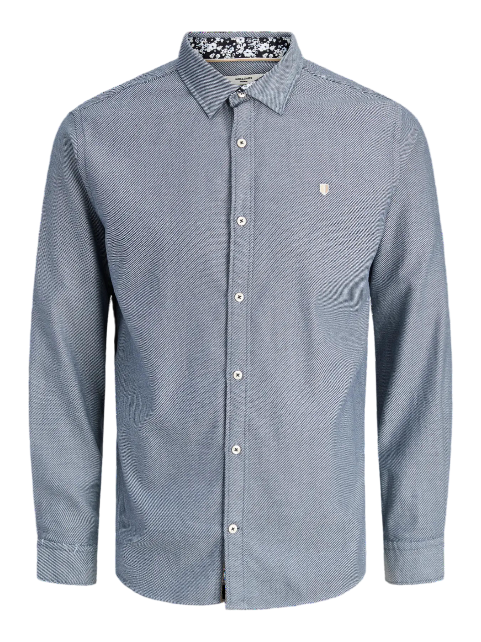 Camisa m/l con coderas contrastadas Jack & Jones Navy Blazer