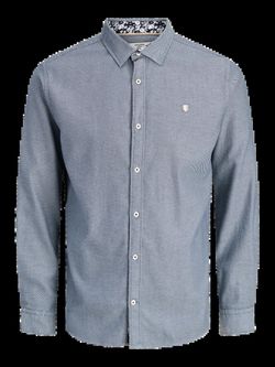 Camisa m/l con coderas contrastadas Jack & Jones Navy Blazer