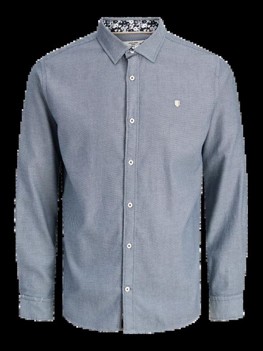 Camisa m/l con coderas contrastadas Jack & Jones Navy Blazer