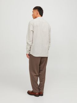 Camisa m/l con cuello mao rayas finas Jack & Jones Crockery