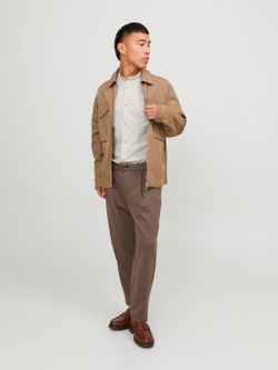 Camisa m/l con cuello mao rayas finas Jack & Jones Crockery