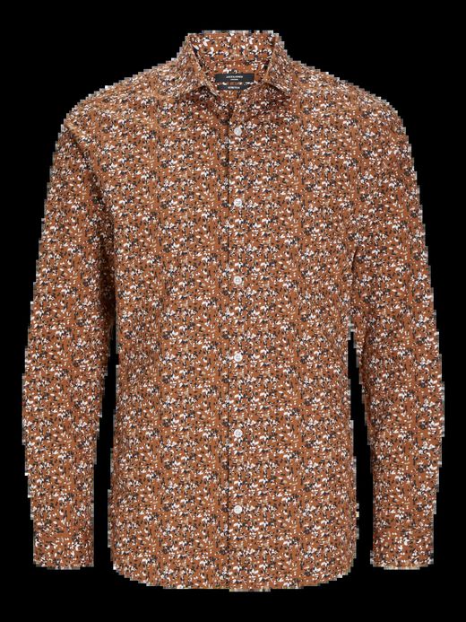 Camisa m/l con estampado floral Jack & Jones Summer Brown
