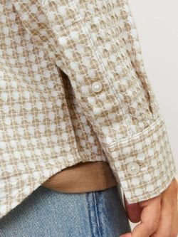 Camisa m/l con estampado geométrico Jack & Jones Beige