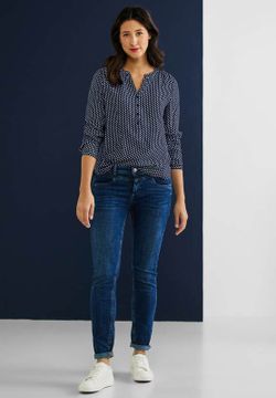 Camisa m/l con estampado geométrico Street One Deep Blue