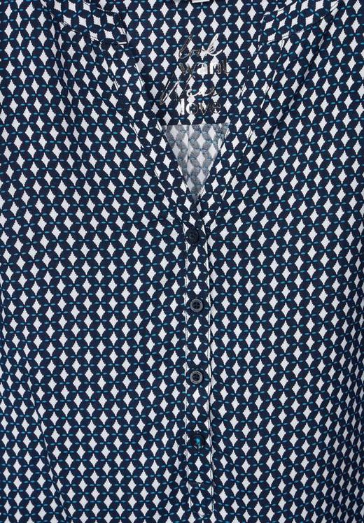 Camisa m/l con estampado geométrico Street One Deep Blue