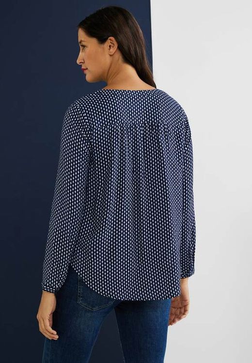 Camisa m/l con estampado geométrico Street One Deep Blue