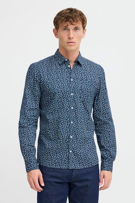 Camisa m/l con estampado hojas Blend Of America Dress Blue