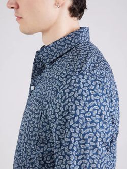 Camisa m/l con estampado hojas Blend Of America Dress Blue