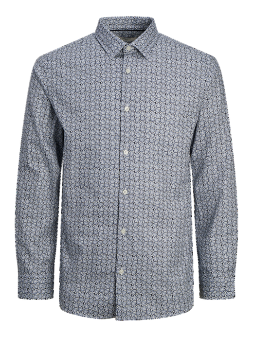Camisa m/l con micro estampado Jack & Jones Blue