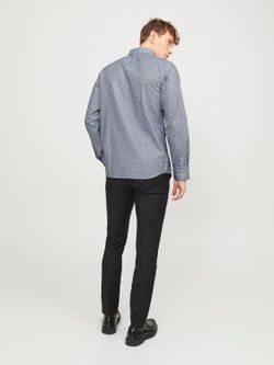 Camisa m/l con micro estampado Jack & Jones Blue