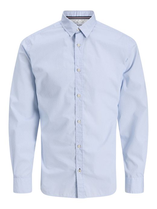 Camisa m/l con micro muestra Jack & Jones White