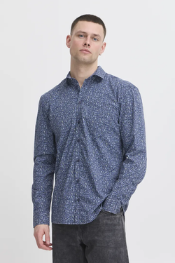 Camisa m/l con microestampado floral Blend Of America Dress Blue